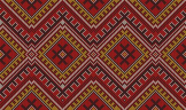 Aztek Peru Meksika örgü deseni, etnik süveter süsü. Aztek yün halı geometrik arka plan, Afrika işlemeli kumaş arkaplan veya Peru tekstil deseni. Yerli Amerikan giysi süsü