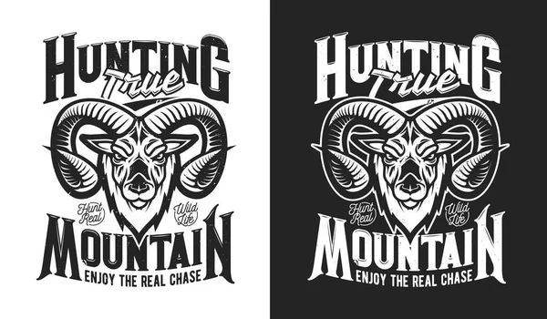 Μασκότ Κατσίκα Του Βουνού Κυνήγι Αθλητισμού Club Shirt Εκτύπωσης Διάνυσμα — Διανυσματικό Αρχείο