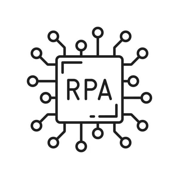 Rpa Připojení Software Obchodní Řešení Provoz Izolované Obrysové Ikony Inovace — Stockový vektor