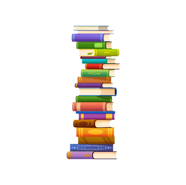 Rajzfilm Köteg Könyvek Vektor Halom Olvasmány Oktatás Rekreáció Többszörös Könyvtári — Stock Vector