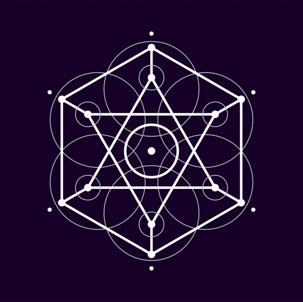 Böhmisk Esoterisk Symmetrisk Skylt Mystisk Helig Geometrisk Form Vektor Mystisk — Stock vektor