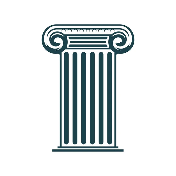 Ancient Column Pillar Icon Legal Attorney Law Office Symbol Architecture — Stock Vector