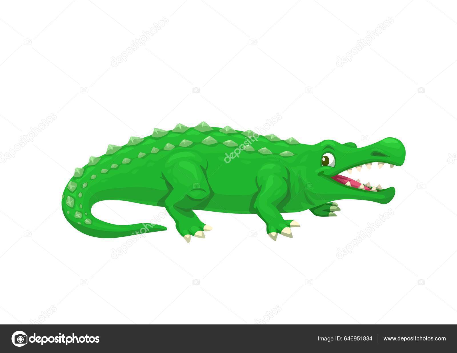 Crocodilo Réptil Personagem Animal Ilustração Desenho Animado