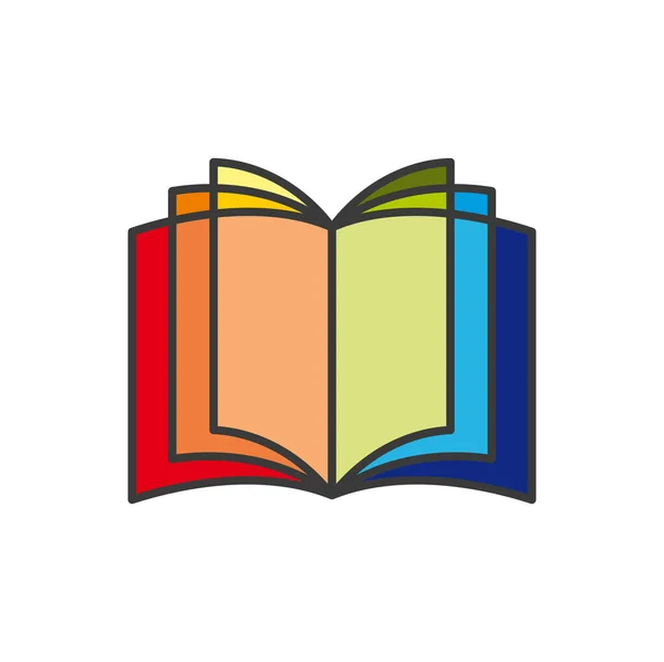 Icono Colorido Del Libro Aprendizaje Universitario Estudio Universitario Información Científica — Archivo Imágenes Vectoriales