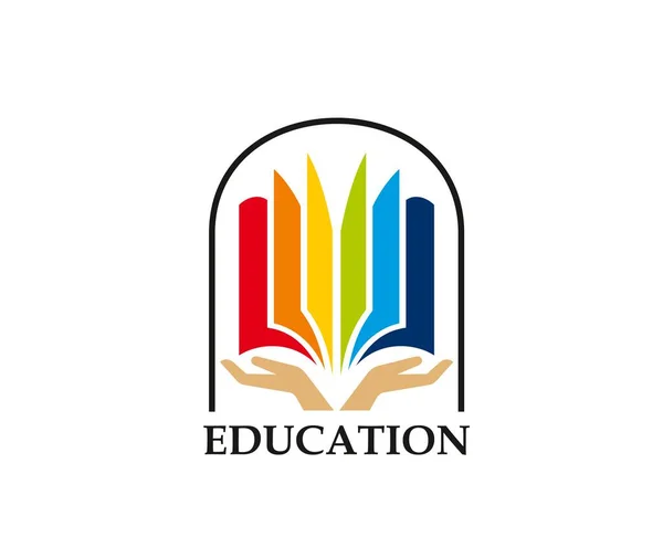 Icono Del Conocimiento Educativo Educación Escolar Enciclopedia Diccionario Aprendizaje Universitario — Vector de stock