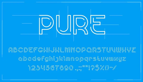 Fonte Police Caractères Mince Ligne Créative Type Moderne Alphabet Anglais — Image vectorielle