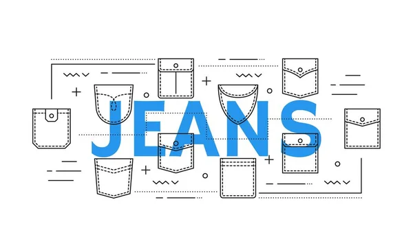 Kot Pantolon Ceket Cepleri Gömlek Dikiş Desenleri Vektör Simgeleri Giysiler — Stok Vektör