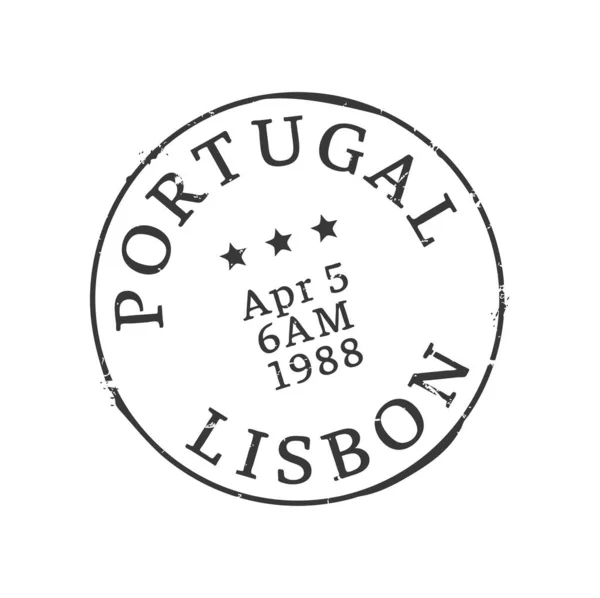 Лиссабонская Почта Почтовая Марка Письмо Выезда Страны Европейского Региона Печать — стоковый вектор