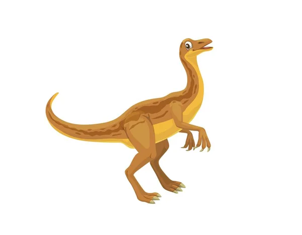 Cartoon Gallimimus Strich Dinosaur Character Late Cretaceous Period Изолированный Векторный — стоковый вектор