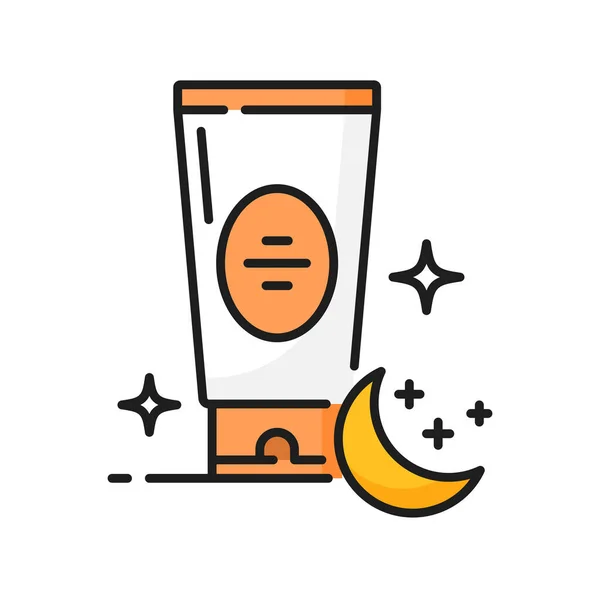 Nachtcreme Oder Lotion Hautpflege Umreißen Das Symbol Hautpflege Feuchtigkeitscreme Dermatologische — Stockvektor
