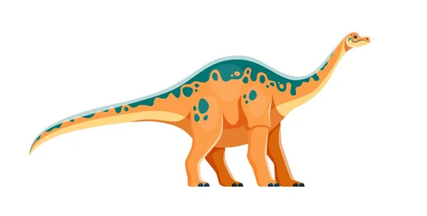 Cartoon Apatosaurus Dinosaur Character Ancient Wildlife Creature Lizard Jurassic Era — Stock Vector
