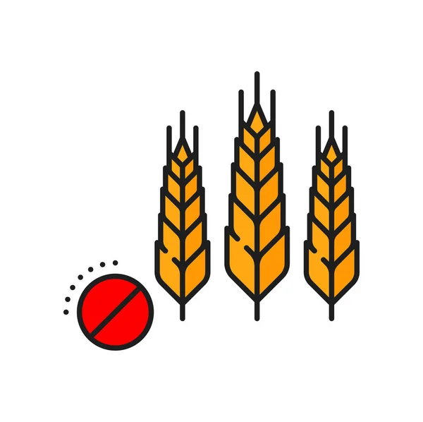 Glutenallergie Farbe Linie Symbol Allergische Ernährung Verbot Von Nährstoffen Oder — Stockvektor
