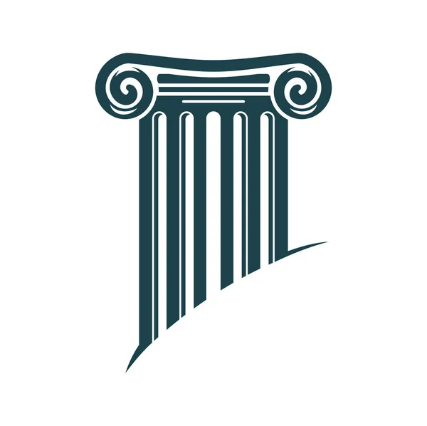 Ancient Greek Column Pillar Symbol Legal Attorney Law Office Icon — Stock Vector
