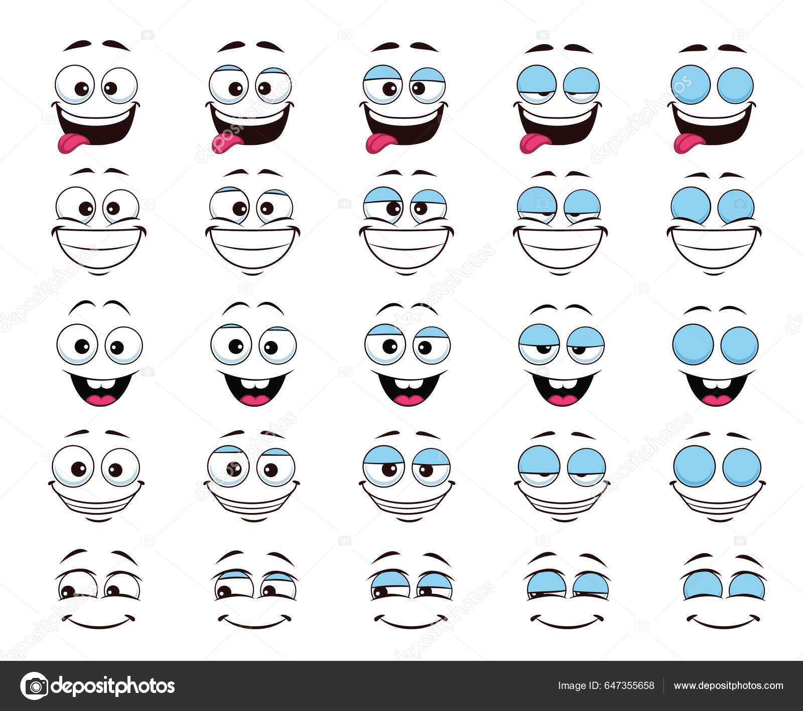 Personagens Animados De Desenho Animado Olhos Sobrancelhas E