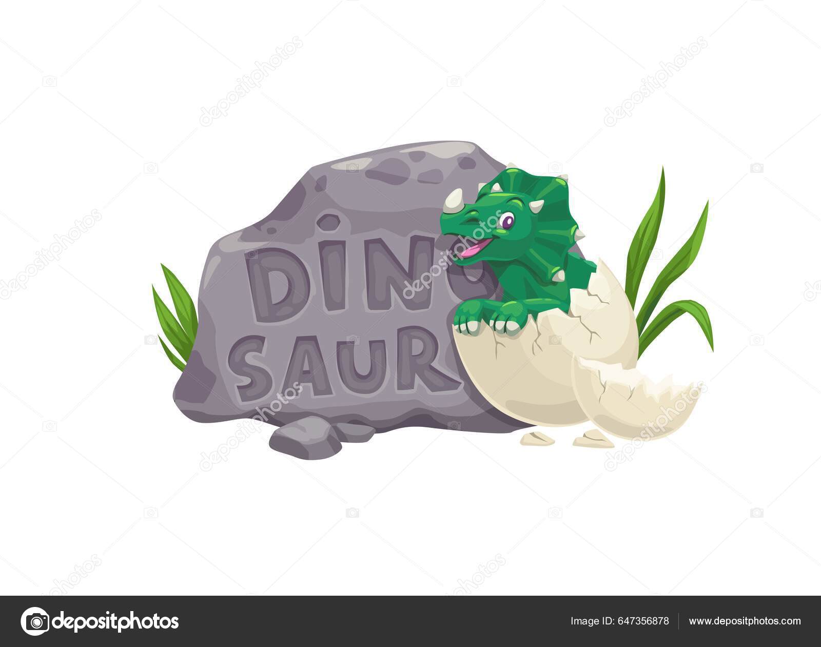 Bonito desenho animado pequeno dinossauro dinossauro com ovo