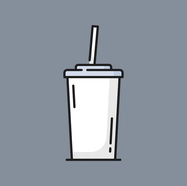 咖啡杯与盖隔离一次性杯子模型模板 病媒把饮料装在塑料或玻璃瓶中 外卖快餐饮料 — 图库矢量图片