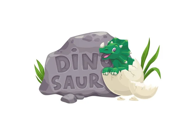 Cartoon Triceratops Dinosaurier Figur Und Dino Isolierte Vektor Niedlichen Neugeborenen — Stockvektor