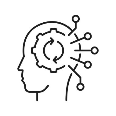 Rpa robotik işlem otomasyonuna sahip insan beyni, sanal gerçeklik ve yenilikler. Ai, insan ve bilgisayar işbirliği, nöron bağlantısı ve bilgi