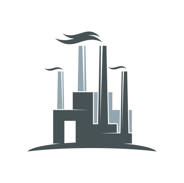 Икона Заводского Строительства Заводом Энергетической Промышленности Промышленный Строительный Векторный Силуэт — стоковый вектор