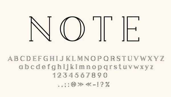 빈티지 알파벳 Vintage Font Alphabet 골동품 Antique Serif Type 서체의 — 스톡 벡터