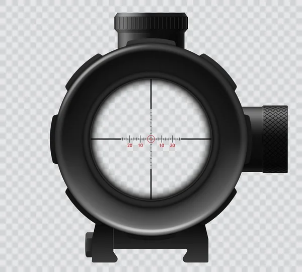 Vojenský Odstřelovač Zaměřovač Izolovaný Vektorový Zaměřovač Realistický Zoom Zbraně Optické — Stockový vektor