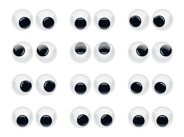 Ojos Juguete Títeres Animados Tambaleantes Plástico Muñeca Moviendo Globos Oculares — Archivo Imágenes Vectoriales