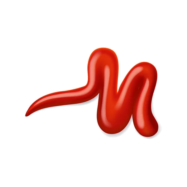 Λεκές Κέτσαπ Και Πιτσιλιές Κόκκινη Σγουρή Σάλτσα Ντομάτας Μεμονωμένη Διανυσματική — Διανυσματικό Αρχείο