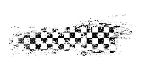 Grunge Race Flagga Isolerade Vektor Monokrom Banner För Motocross Sport — Stock vektor