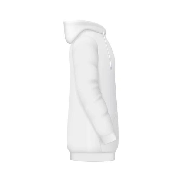 Hoodie Putih Sweatshirt Vector Mockup Untuk Laki Laki Dan Anak - Stok Vektor