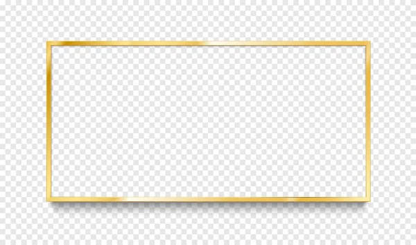 Золотая Рамка Золотая Граница Изолированный Вектор Прозрачном Фоне Роскошный Золотой — стоковый вектор