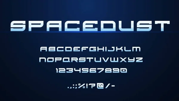 Moderne Futuristische Weltraumschrift Oder Galaktische Alphabet Typografie Vektorbuchstaben Schrift Weltraumschrift — Stockvektor