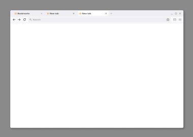 İnternet web tarayıcı arayüzü modellemesi, bilgisayar sayfası ekranının vektör şablonu. Web sitesi tarayıcı sekmesi ya da PC internet penceresi boş çerçeve arama çubuğu, web sayfası arkaplan modeli