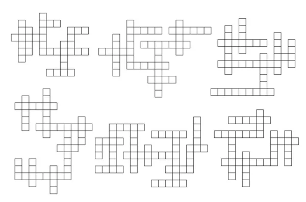 Kreuzworträtsel Textspielaktivitäten Leeres Gitter Wortsuchrätsel Vektorseite Oder Intellektuelle Rätsel Kreuzvorlagen — Stockvektor