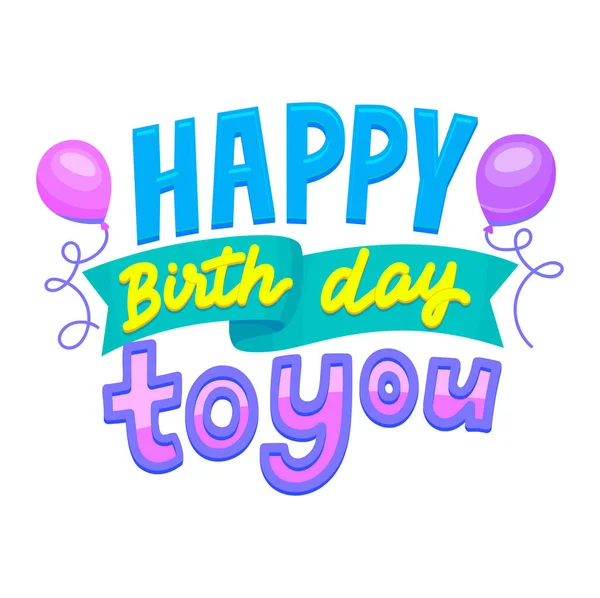 Happy Birthday Icon Εορταστικά Διανυσματικά Γράμματα Τύπος Για Γιορτή Πολύχρωμο — Διανυσματικό Αρχείο