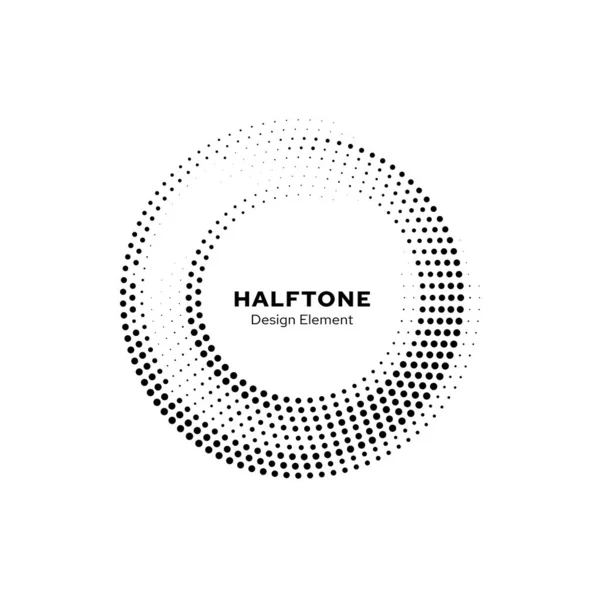Halftone Circle Pattern Border Frame Vector Black Dots Texture Abstract — Stock Vector