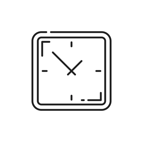 时钟定时器轮廓图标 隔离报警秒表 矢量观察脸与老式正方形刻度盘 黑白计时器 古城墙手表 时间标志 — 图库矢量图片