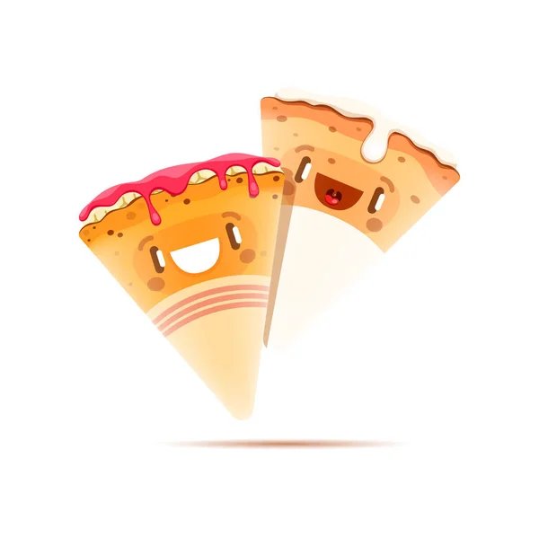 Personnages Crêpe Dessin Animé Emoji Dessert Avec Visage Délicieux Crêpes — Image vectorielle