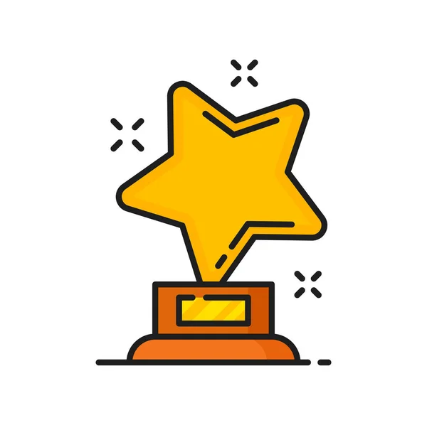 Icona Del Trofeo Gold Star Valutazione Della Qualità Vettoriale Premio — Vettoriale Stock