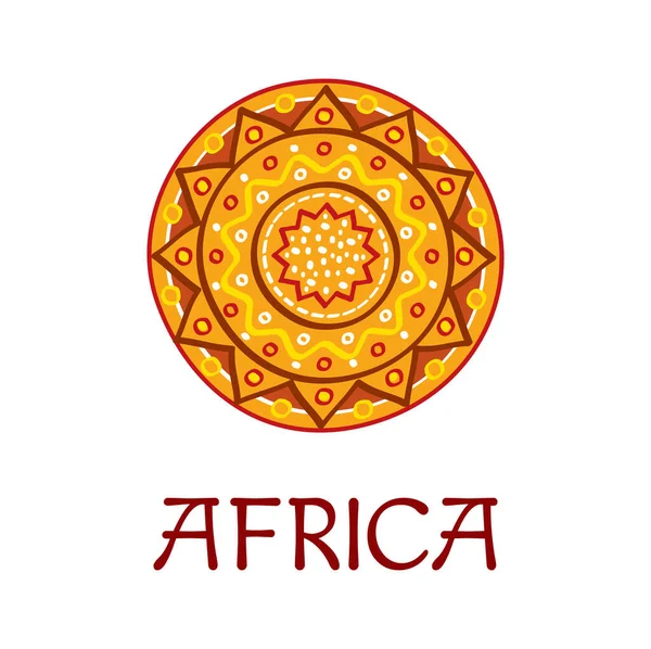 Africa Icona Modello Africano Ornamento Solare Cultura Viaggio Turismo Simbolo — Vettoriale Stock