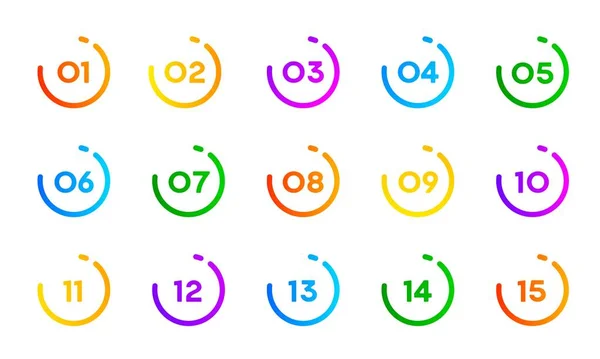 Number Bullet Point Icons Vector Circle Buttons Infographic Info List — Stock Vector