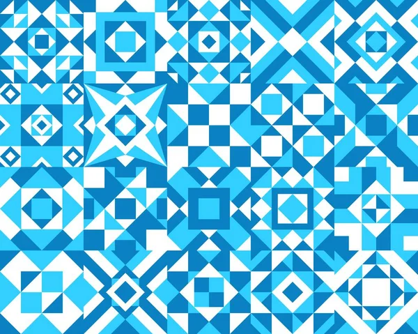 Белый Светло Синий Керамическая Плитка Узор Мозаика Фон Вектор Испанский — стоковый вектор