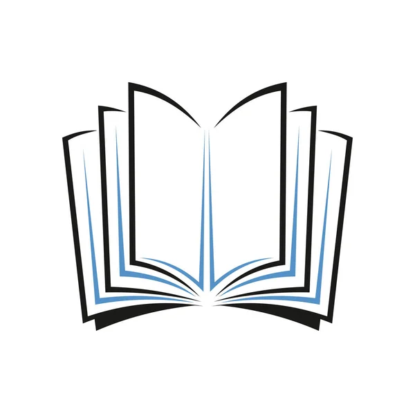 Öppnad Bok Symbol Eller Ikon Bokhandel Litteratur Undervisning Eller College — Stock vektor