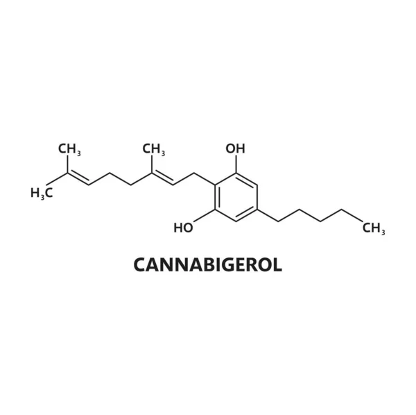 Cannabigerol Cannabinoid Molecule Psychoactive Drug Molecule Science Scheme Marijuana Narcotic — Stock Vector