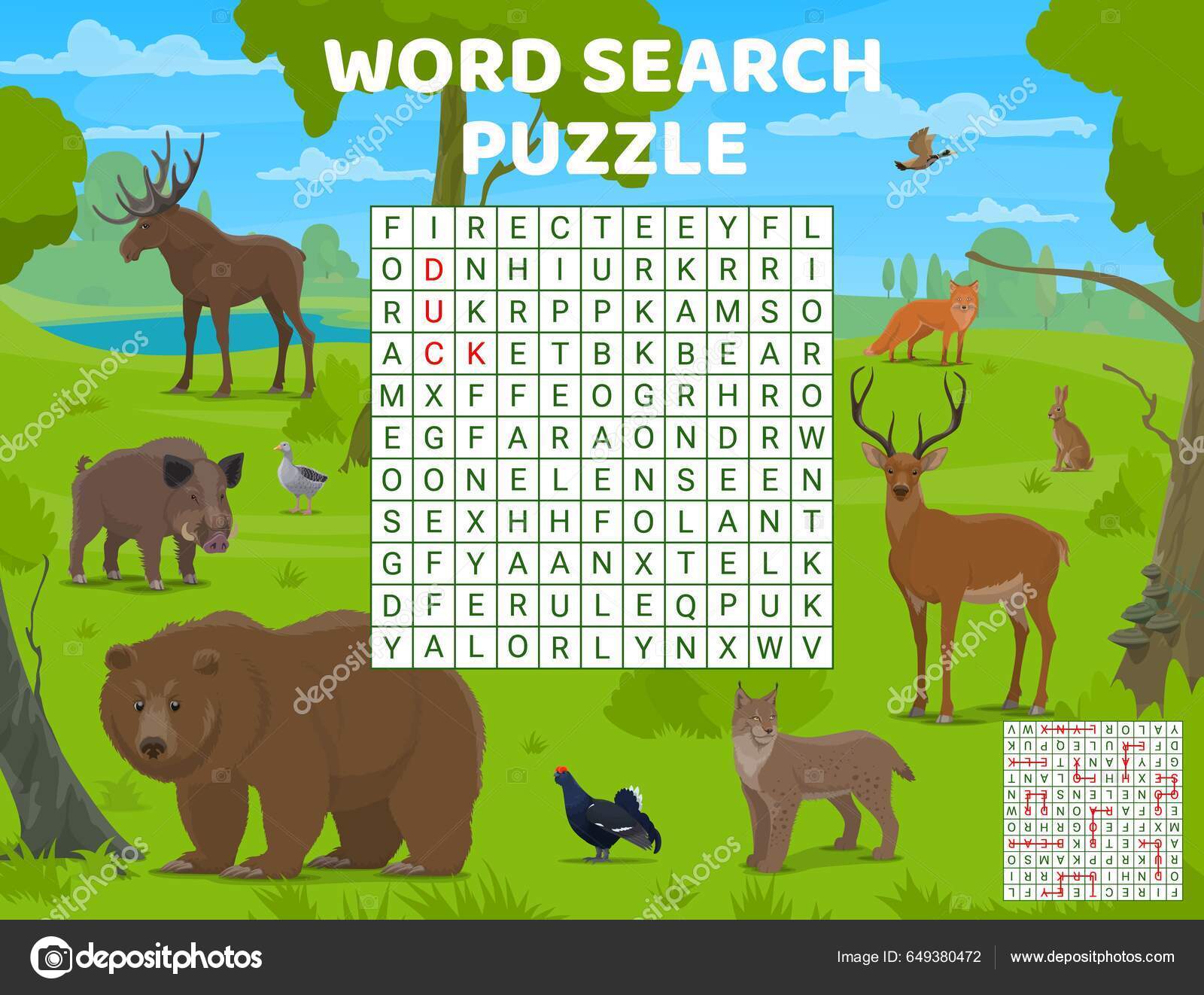Jogo de quebra-cabeça de palavras planilha de pesquisa de palavras