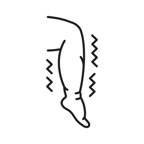 Jambes Gonflées Icône Ligne Oedème Vecteur Gonflement Des Jambes Problème — Image vectorielle