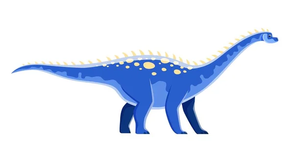 Cartoon Ampelosaurus Dinosaurus Karakter Jurassic Dino Vector Schattig Reptiel Ampelosaurus — Stockvector
