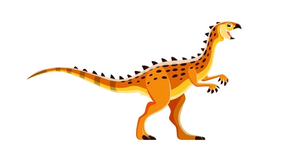 Caricature Scutellosaurus Dinosaure Personnage Jurassique Dino Mignon Reptile Vecteur Enfants — Image vectorielle