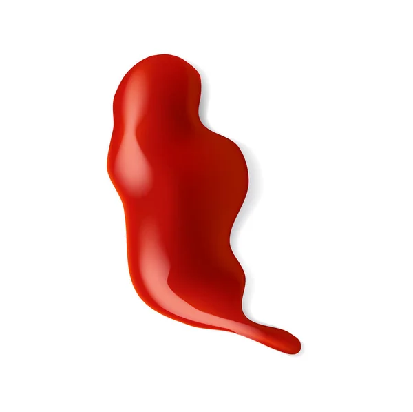 Mancha Molho Ketchup Vermelho Isolado Fundo Branco Vector Alimentos Condimento — Vetor de Stock