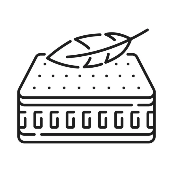 Στρώμα Πούπουλα Και Πούπουλο Εικονίδιο Περίγραμμα Σχεδιασμού Λογότυπου Διάνυσμα Έπιπλα — Διανυσματικό Αρχείο