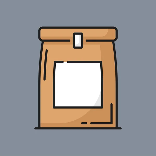 Картонная Коробка Ланча Контейнер Еды Пакет Быстрого Питания Вынос Иконка — стоковый вектор